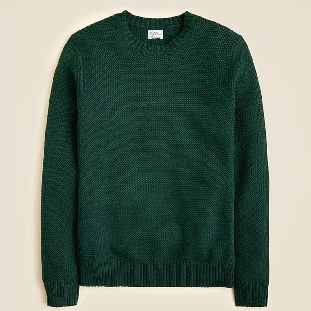 J crew men’s basket-stitch cotton crewneck sweater